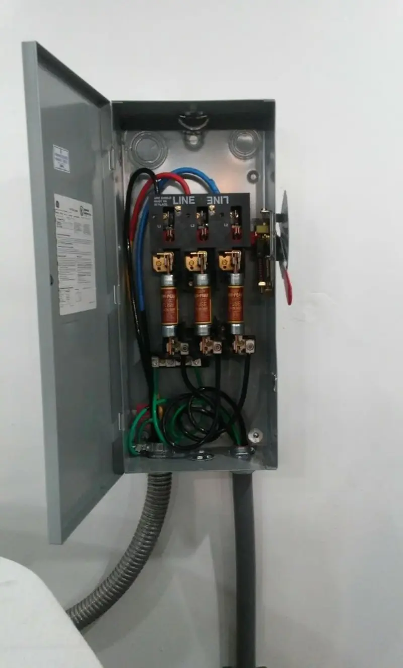 Three-phase disconnect switch installed for Electrical Wiring & Rewiring in Sandy